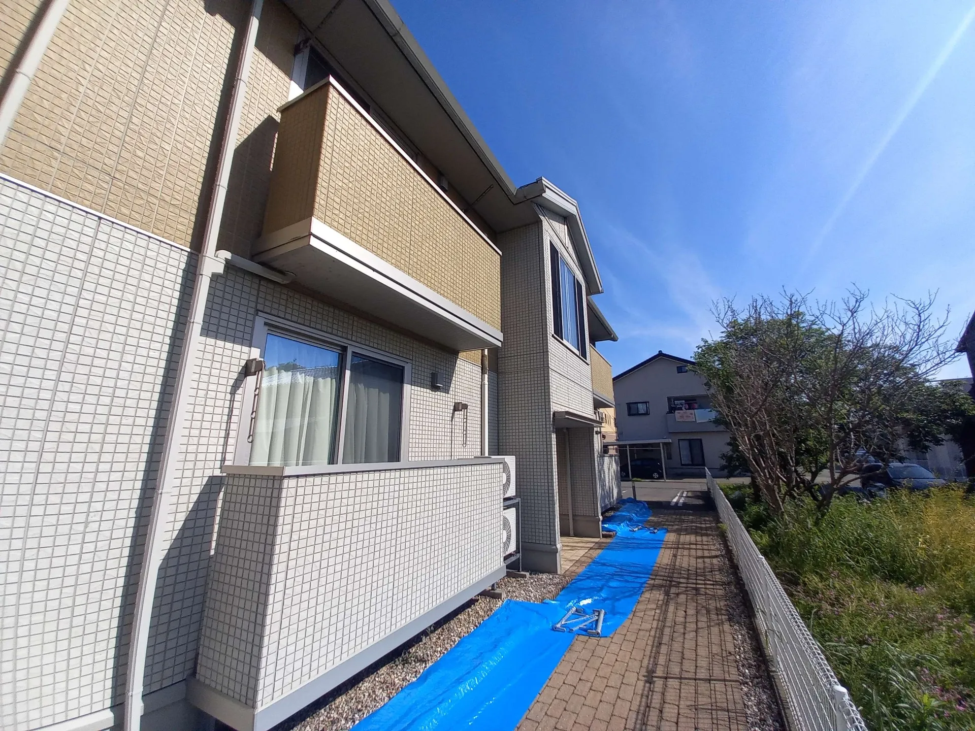 福井リフォーム！アパート残り1棟の屋根・外壁塗装工事が開始しました！